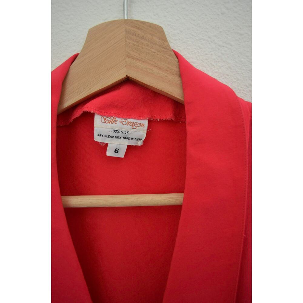 Vintage Red Silk Blouse Size Small - Picture 4 of 6